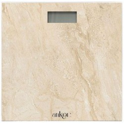 Ζυγαριά μπάνιου ηλεκτρονική γυάλινη μπεζ πέτρα 30x30εκ.