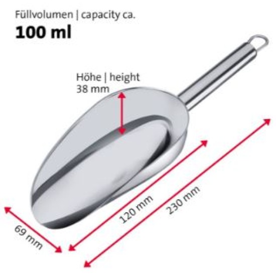 Σέσουλα ανοξείδωτη 18/8 100ml 23εκ. Halia