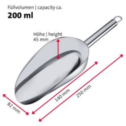 Σέσουλα ανοξείδωτη 18/8 200ml 25εκ. Halia