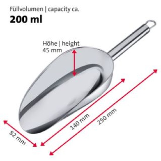 Σέσουλα ανοξείδωτη 18/8 200ml 25εκ. Halia