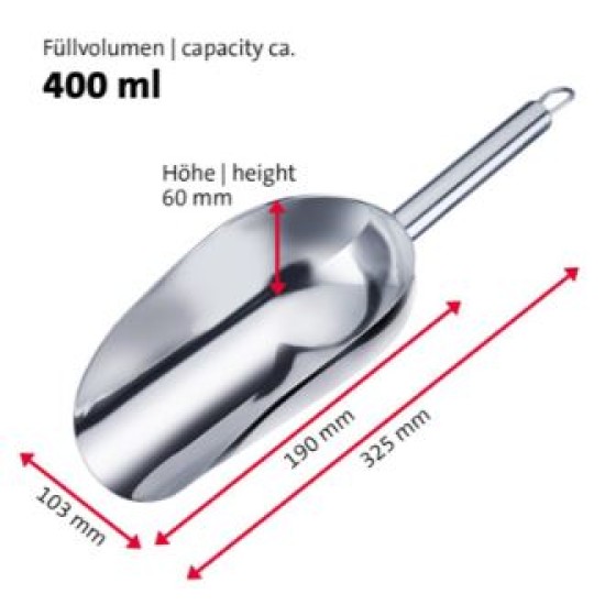 Σέσουλα ανοξείδωτη 18/8 400ml 32,5εκ. Halia