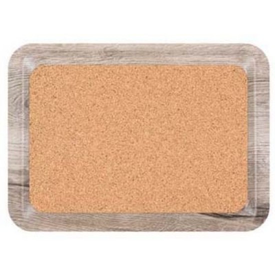 Δίσκος laminate με φελλό ορθογώνιος γκρι 61x43εκ.