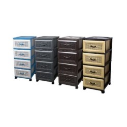 Συρταριέρα 4 ράφια πλαστική 38x45x90εκ.