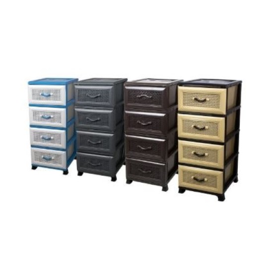 Συρταριέρα 4 ράφια πλαστική 38x45x90εκ.