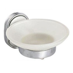 Σαπουνοθήκη επιτοίχια ανοξείδωτο/γυαλί 11x11x11εκ.