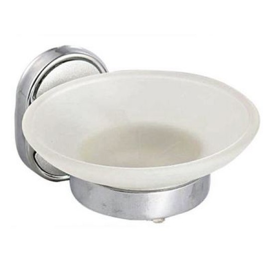 Σαπουνοθήκη επιτοίχια ανοξείδωτο/γυαλί 11x11x11εκ.