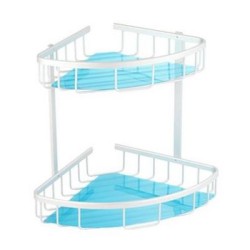 Εταζέρα μπάνιου αλουμινίου 2όροφη γωνία 36,5x26,5x32,5εκ.