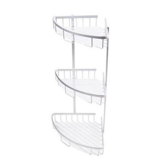 Εταζέρα μπάνιου αλουμινίου 3όροφη γωνία 36,5x26,5x59,3εκ.