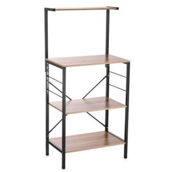 Ραφιέρα 4 θέσεων μέταλλο/mdf 58x35x121εκ.
