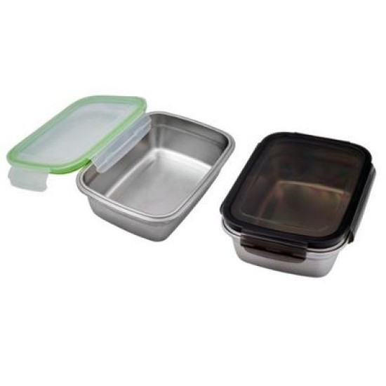 Φαγητοδοχείο ανοξείδωτο 304 με πλαστικό καπάκι 850ml