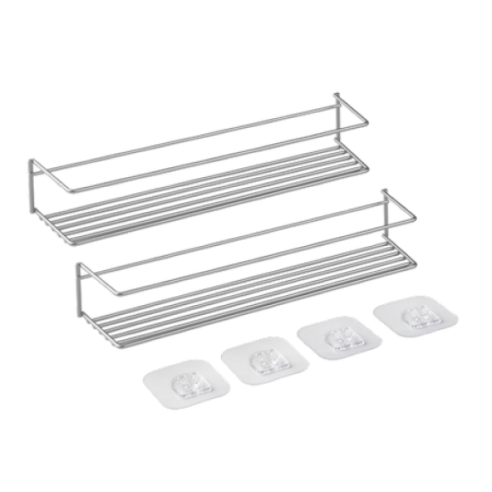 Σετ 2 ραφιέρες επιτοίχιες polytherm για βαζάκια 32x8x5εκ. Paprika