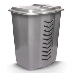 Καλάθι απλύτων πλαστικό διάτρητο γκρι 50L