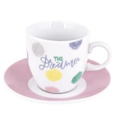 Σετ 6 φλυτζάνια καφέ με πιατάκια πορσελάνης 90ml The Dreamer