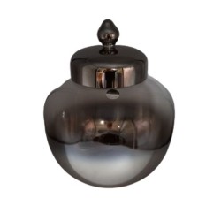 Φοντανιέρα γυάλινη ασημί/μελί 13x19εκ.