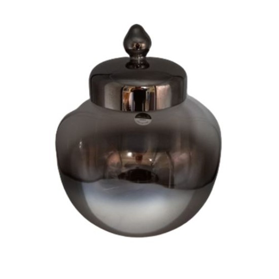 Φοντανιέρα γυάλινη ασημί/μελί 13x19εκ.