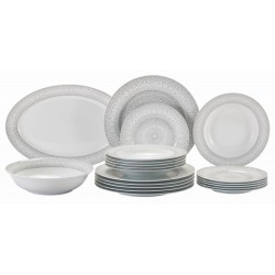 Σετ φαγητού 20 τεμαχίων πορσελάνης γκρι/λευκό σχήματα