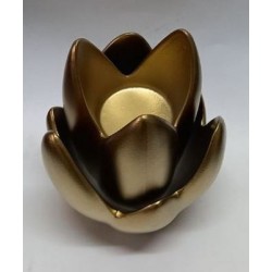 Κηροπήγιο για ρεσώ κεραμικό χρυσό 11x11x14,5εκ.