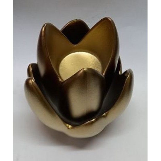 Κηροπήγιο για ρεσώ κεραμικό χρυσό 11x11x14,5εκ.