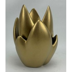 Κηροπήγιο για ρεσώ κεραμικό χρυσό 11x11x14,5εκ.