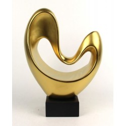 Διακοσμητικό αφηρημένη καρδιά κεραμικό χρυσό/μαύρο 35,5εκ.