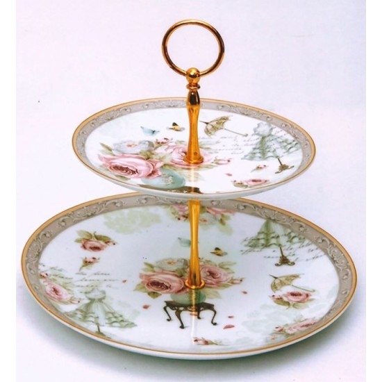 Ορντεβιέρα 2όροφη πορσελάνης 27,5x24εκ.