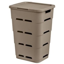 Καλάθι απλύτων πλαστικό διάτρητο σταχτί 45L Maya
