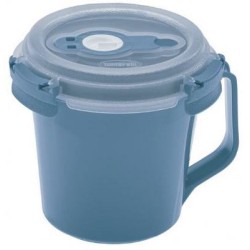 Φαγητοδοχείο με λαβή πλαστικό μπλε 640ml «Fresh System»