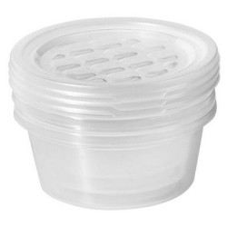 Σετ 3 φαγητοδοχεία πλαστικά στρόγγυλα 500ml «Freezy»