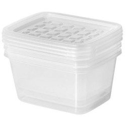 Σετ 3 φαγητοδοχεία πλαστικά ορθογώνια 500ml «Freezy»