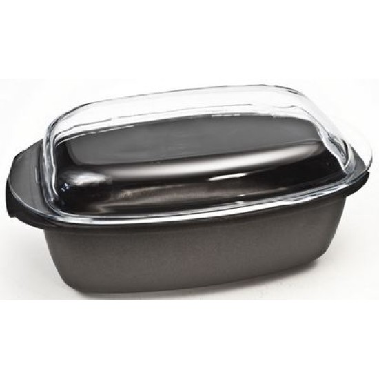 Γάστρα αντικολλητική επαγωγική με πυρίμαχο καπάκι 40x21x16εκ. 6L