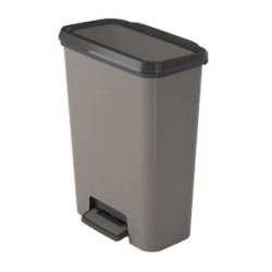 Κάδος απορριμμάτων πλαστικός με πεντάλ γκρι/μαύρο 48x30,5x62εκ. 50L Compatta