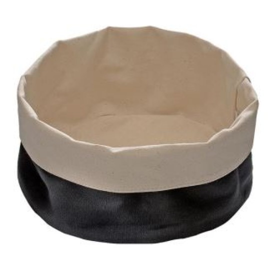 Ψωμιέρα-καλαθάκι υφασμάτινη μαύρο/μπεζ 20εκ.