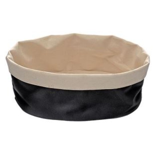 Ψωμιέρα-καλαθάκι υφασμάτινη μαύρο/μπεζ 20x15εκ.