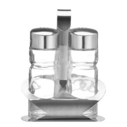 Σετ αλατοπίπερο 2 θέσεων ανοξείδωτο 18/0 8,5x5,5x11,5εκ.