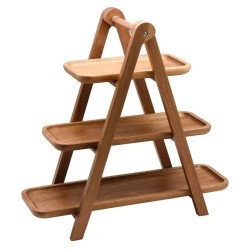 Σταντ παρουσίασης 2 επιπέδων ξύλο ακακία 39,5x17,2x38,5εκ.