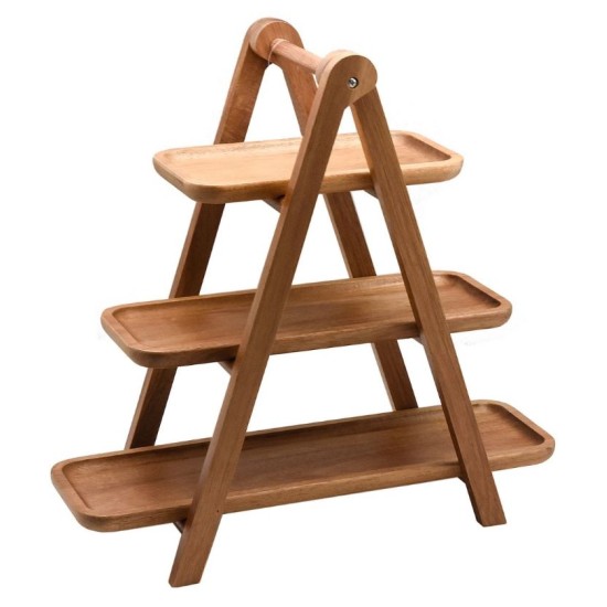 Σταντ παρουσίασης 2 επιπέδων ξύλο ακακία 39,5x17,2x38,5εκ.