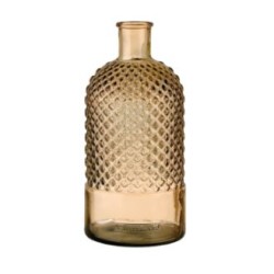 Ανθοδοχείο γυάλινο μπεζ 14x28εκ. Retro Diamante