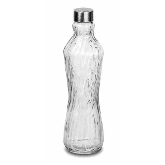 Μπουκάλι γυάλινο στριφτό 1L με βιδωτό μεταλλικό καπάκι