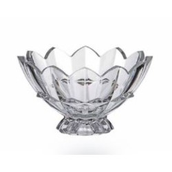 Φρουτιέρα με πόδι γυάλινη σκαλιστή 25x15εκ. Vogue