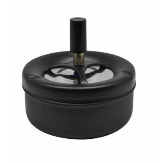 Σταχτοδοχείο μεταλλικό αντιανεμικό μαύρο 11x5,5εκ.