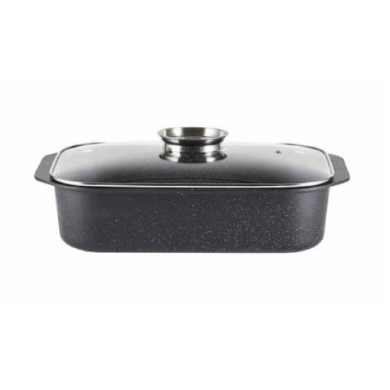 Γάστρα εμαγιέ με γυάλινο καπάκι 41x30x15εκ.