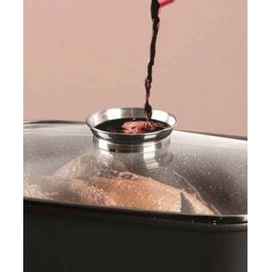 Γάστρα εμαγιέ με γυάλινο καπάκι 41x30x15εκ.