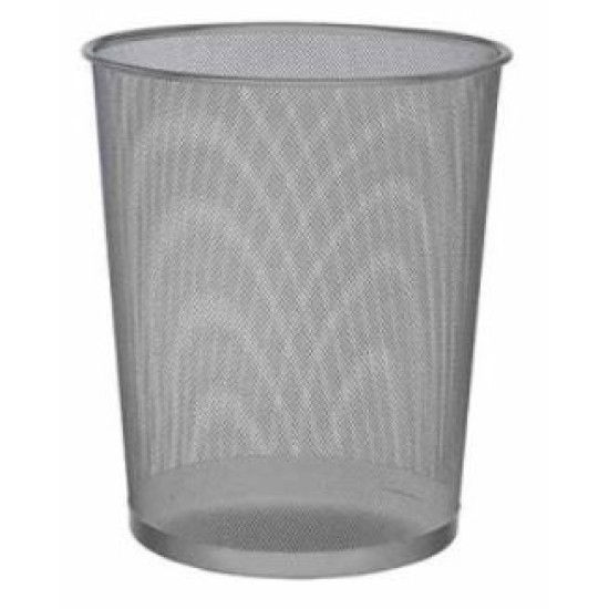 Καλάθι γραφείου μεταλλικό ασημί 23,5x26,5εκ.