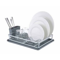 Πιατοθήκη αλουμινίου με πλαστικό δίσκο και κουταλοθήκη 40x28,5x9εκ.