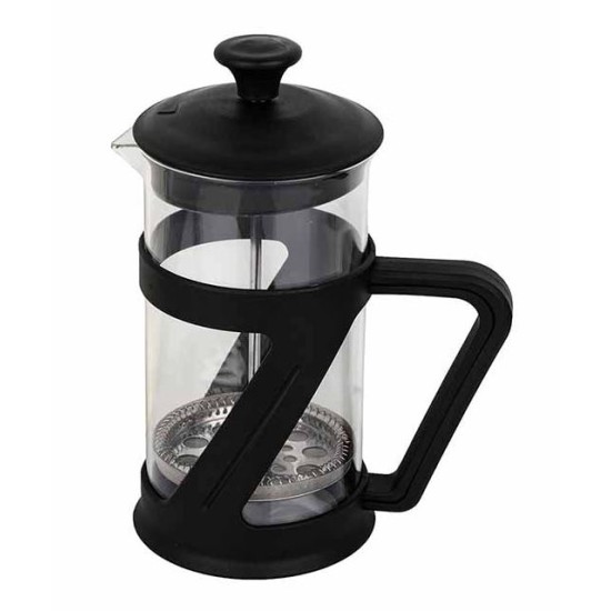 Καφετιέρα με έμβολο γυαλί/πλαστικό μαύρη 600ml