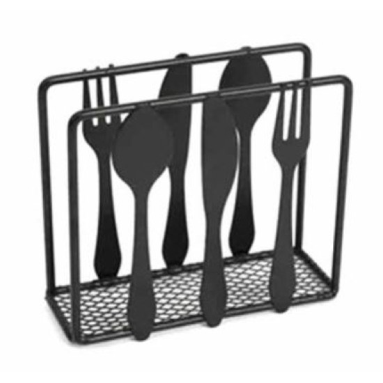 Χαρτοπετσετοθήκη μεταλλική μαύρη 11,3x4x10,2εκ.