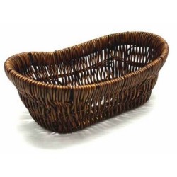 Καλάθι βαρκούλα ενισχυμένο rattan καφέ 24,5x15x9εκ.