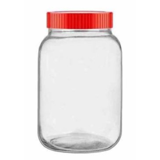 Βάζο αποθήκευσης τροφίμων γυάλινο με πλαστικό βιδωτό καπάκι 5.2L