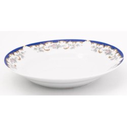 Πιάτο βαθύ πορσελάνης 23εκ. ΜΠΛΕ/ΚΑΦΕ ΓΚΡΙ ΛΟΥΛΟΥΔΙΑ