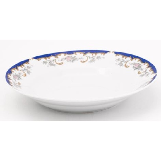 Πιάτο βαθύ πορσελάνης 23εκ. ΜΠΛΕ/ΚΑΦΕ ΓΚΡΙ ΛΟΥΛΟΥΔΙΑ